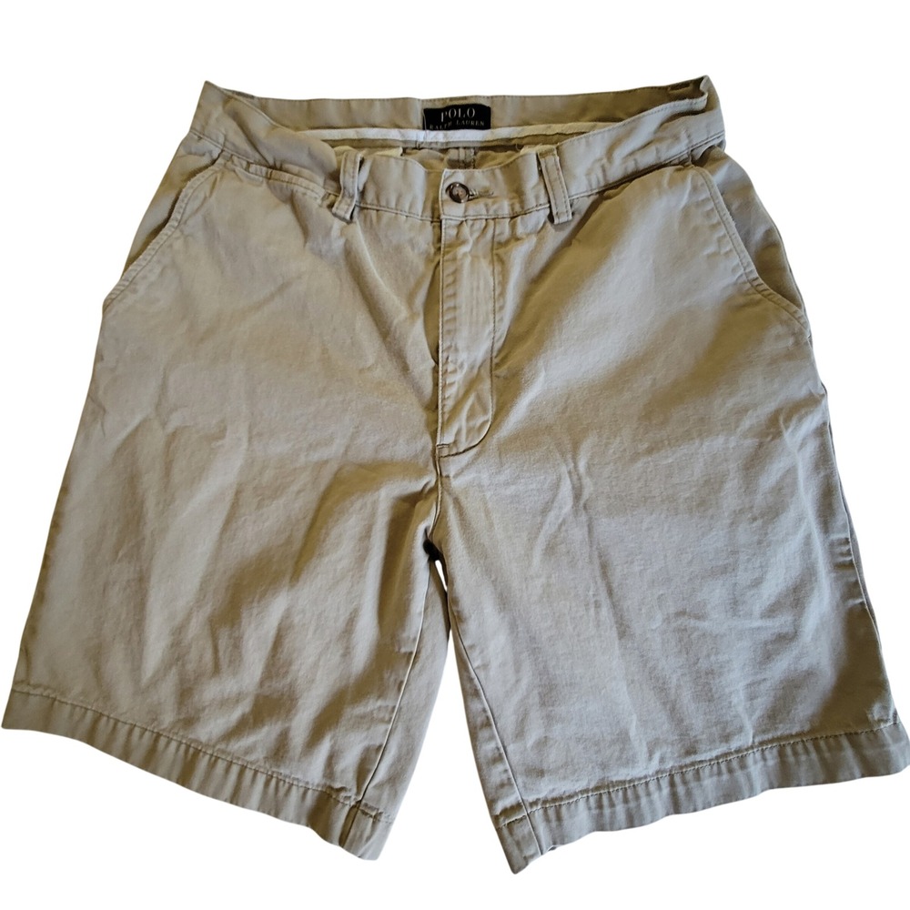 Polo Ralph Lauren Chino Shorts Mens 32 Khaki Tan Cotton Twill Classic Casual